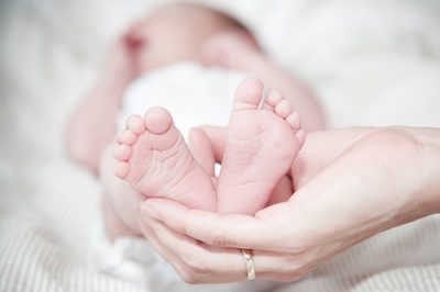 Close-up of a baby's tiny feet