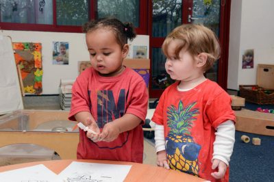 Two toddlers at the Early Years Nursery, Milton Keynes